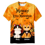 Halloween Theme Mommy Daddy Of The Meownsters Cats - Personalized Shirt - Halloween Gift For Cat Lovers