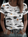 Women's Halloween Mummy Printed Short-Sleeved T-Shirt