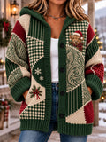 Women's Tennessee Country-Style Patchwork Knitted Cardigan