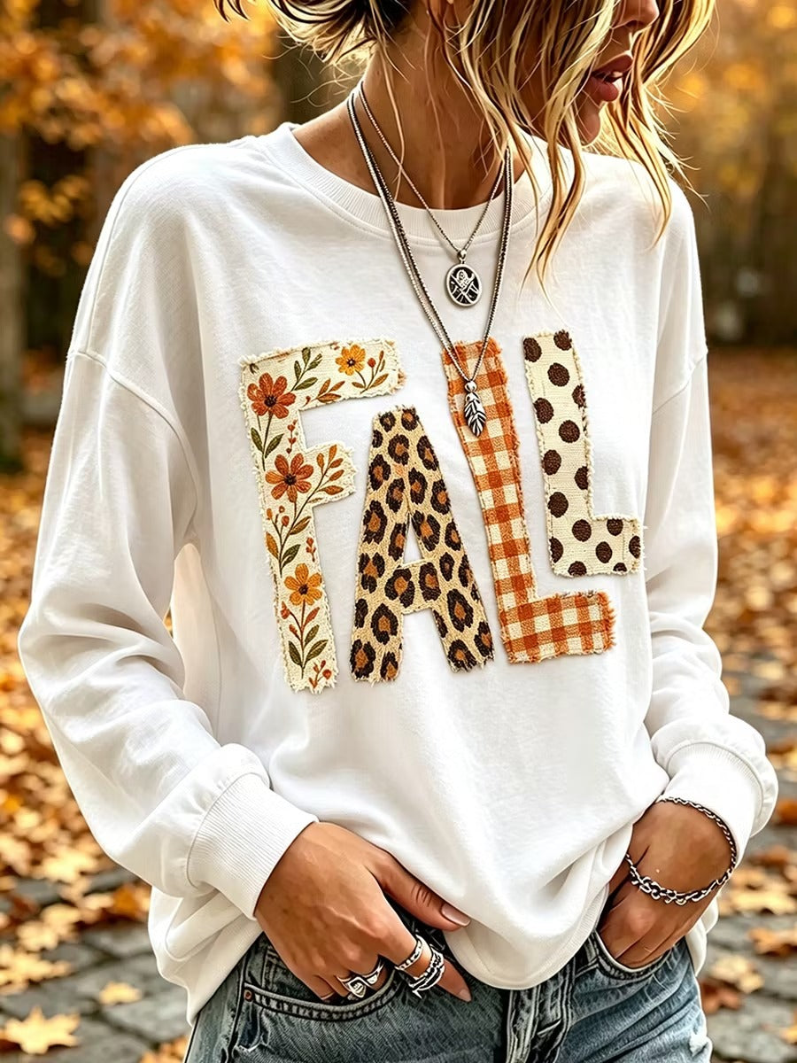 Women's Autumn Harvest Retro Round Neck Top
