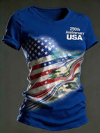 Women's 250th Anniversary Printed Casual Crew-Neck T-Shirt