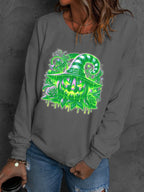 Women's Halloween Pumpkin Face Luminous Printed Casual Sweatshirt
