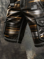 Men's Retro Color Block Patriot Pocket Cargo Shorts