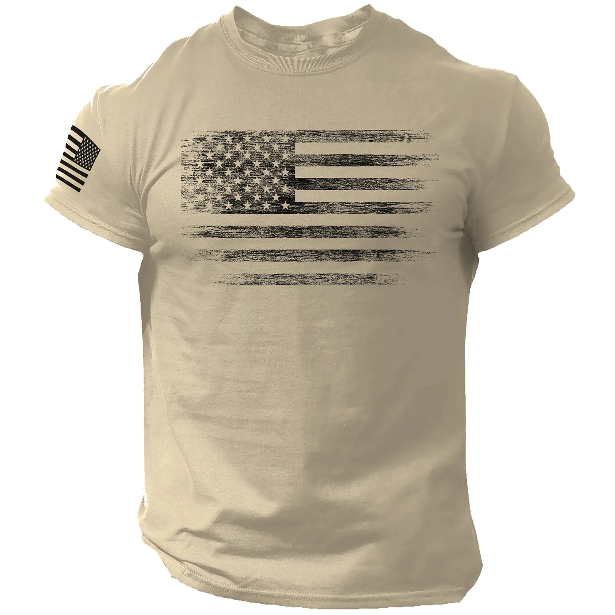 USA Distressed Flag 100% Cotton T-Shirt