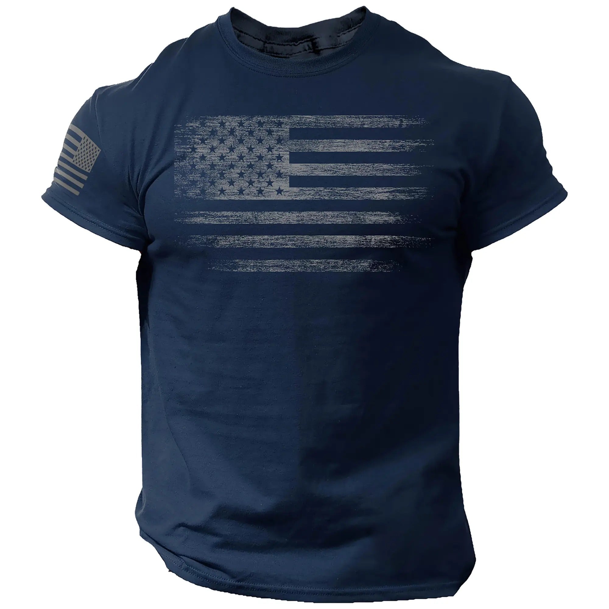 USA Distressed Flag 100% Cotton T-Shirt