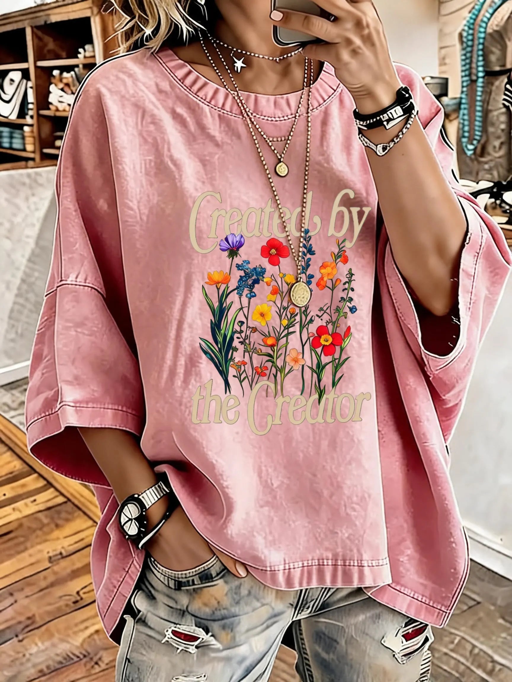 Women'S Created By The Creator Oversized T-Shirt