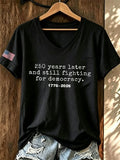 Women'S Independence Day Flag Printed Casual T-Shirt