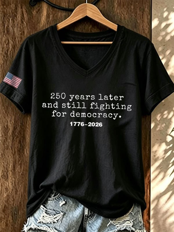 Women'S Independence Day Flag Printed Casual T-Shirt