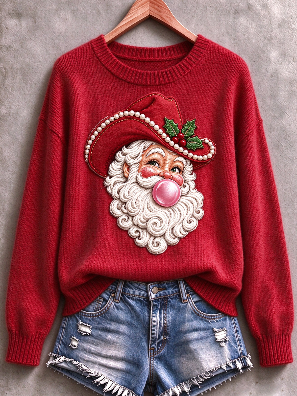 Women's Santa Claus pattern sweater