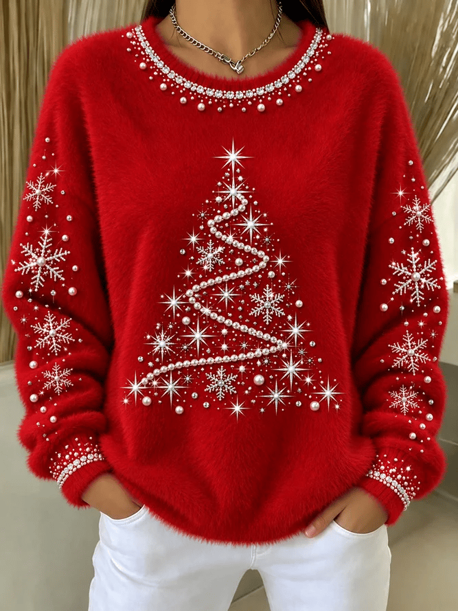 Women's Christmas Print Pullover Sweatshirt