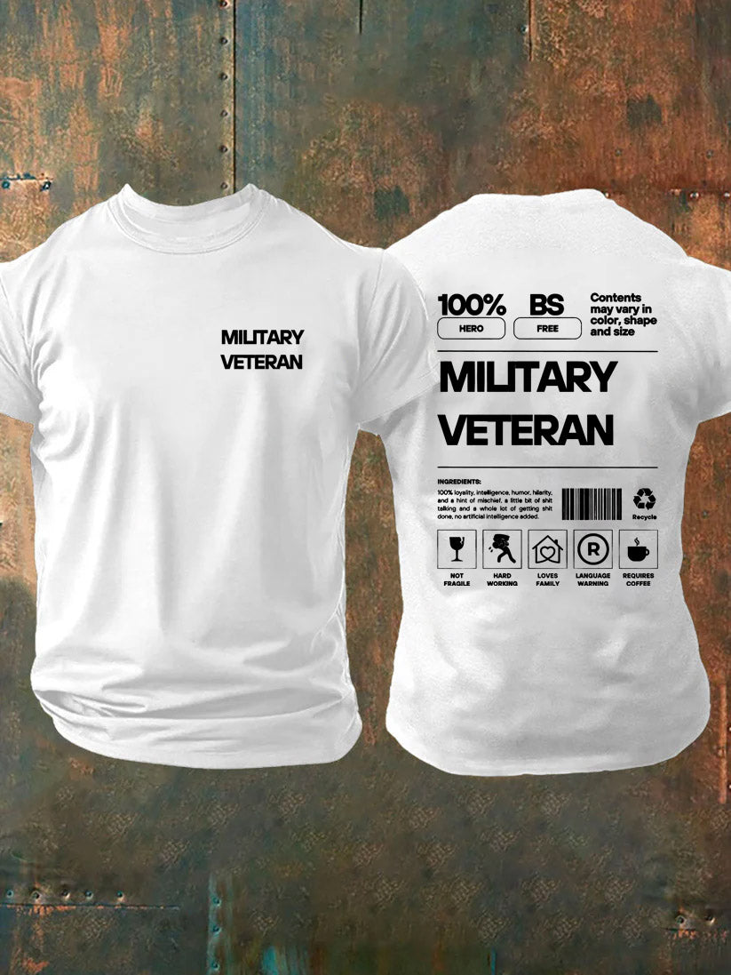 Miltary Veteran Pattern100% Cotton T-Shirt
