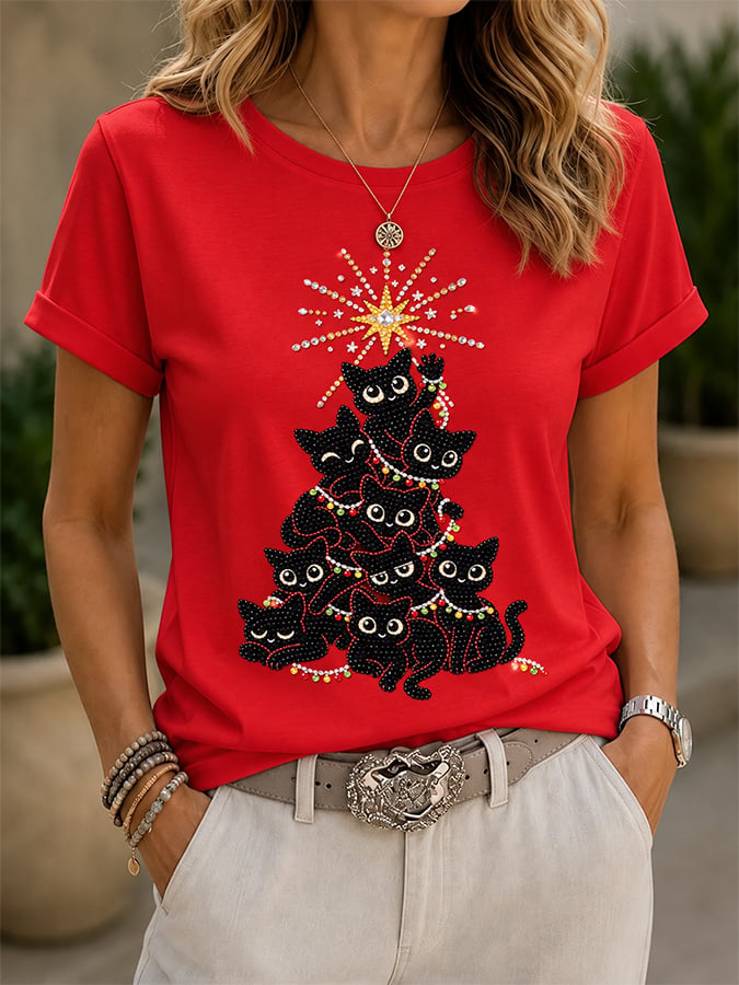 Women'S Casual Christmas Print Top