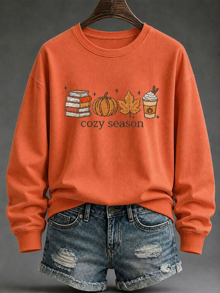 Women's Cozy Season Printed Casual Sweatshirt