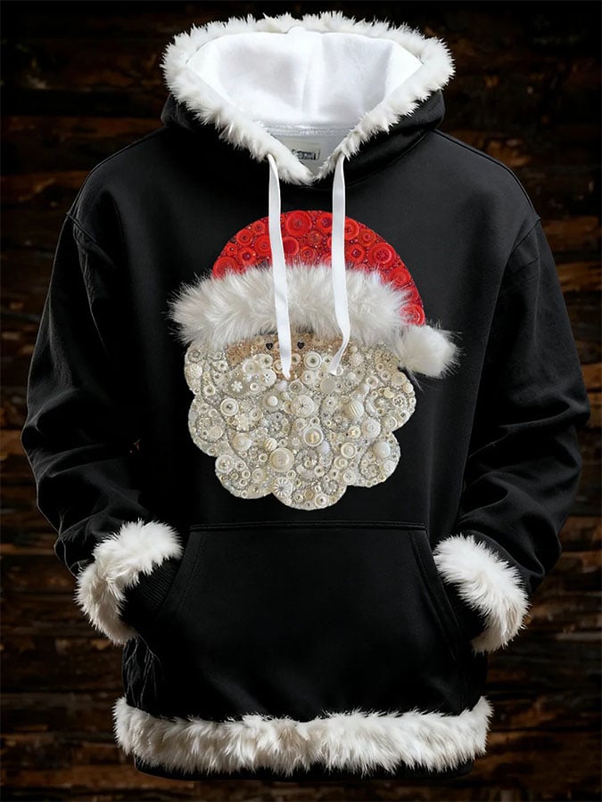 Men'S Casual Printed Long-Sleeved Hooded Sweatshirt
