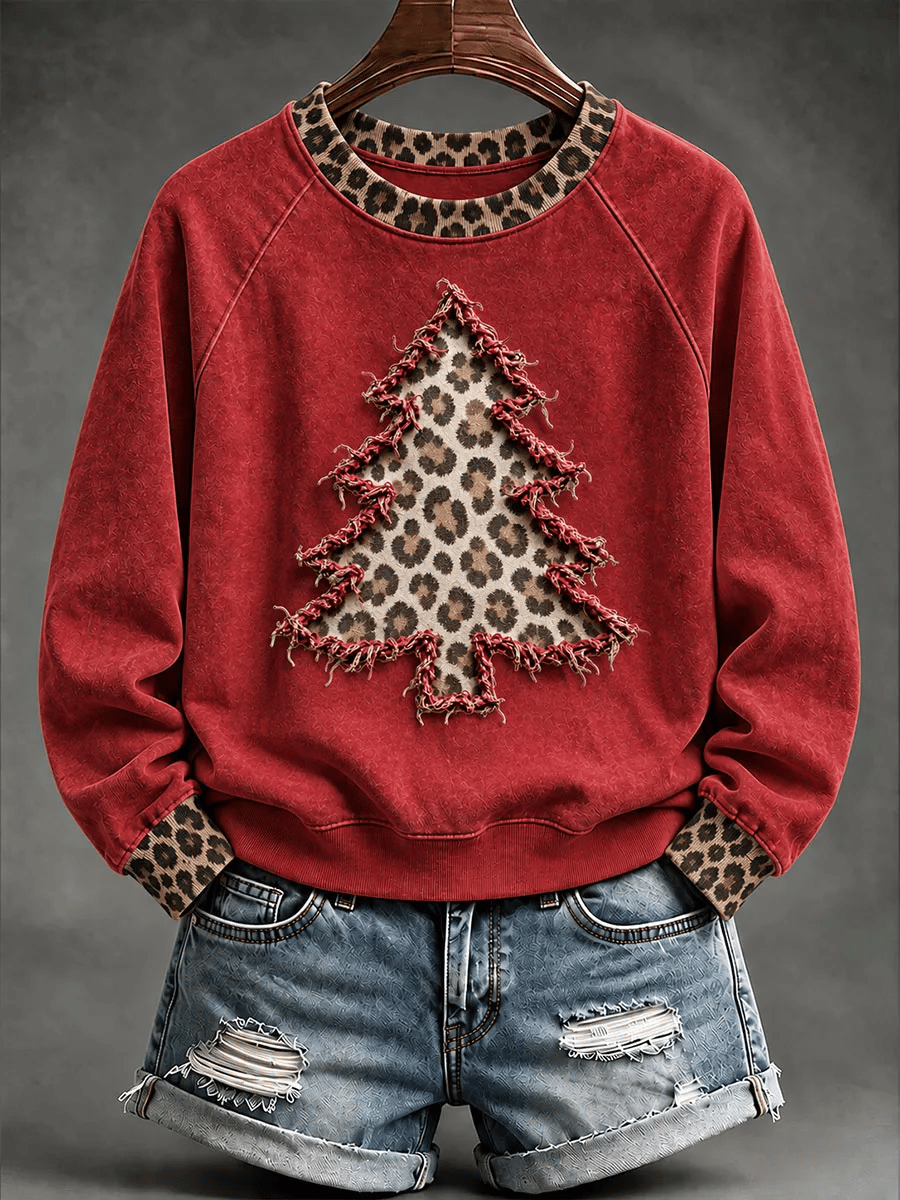Women's Christmas Comfortable Raglan Sleeve Crew Neck Sweatshirt
