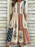 Women's Vintage Floral Art Print Dress