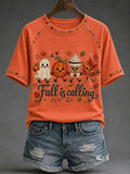 Women's Fall Is Calling Printed Casual T-Shirt