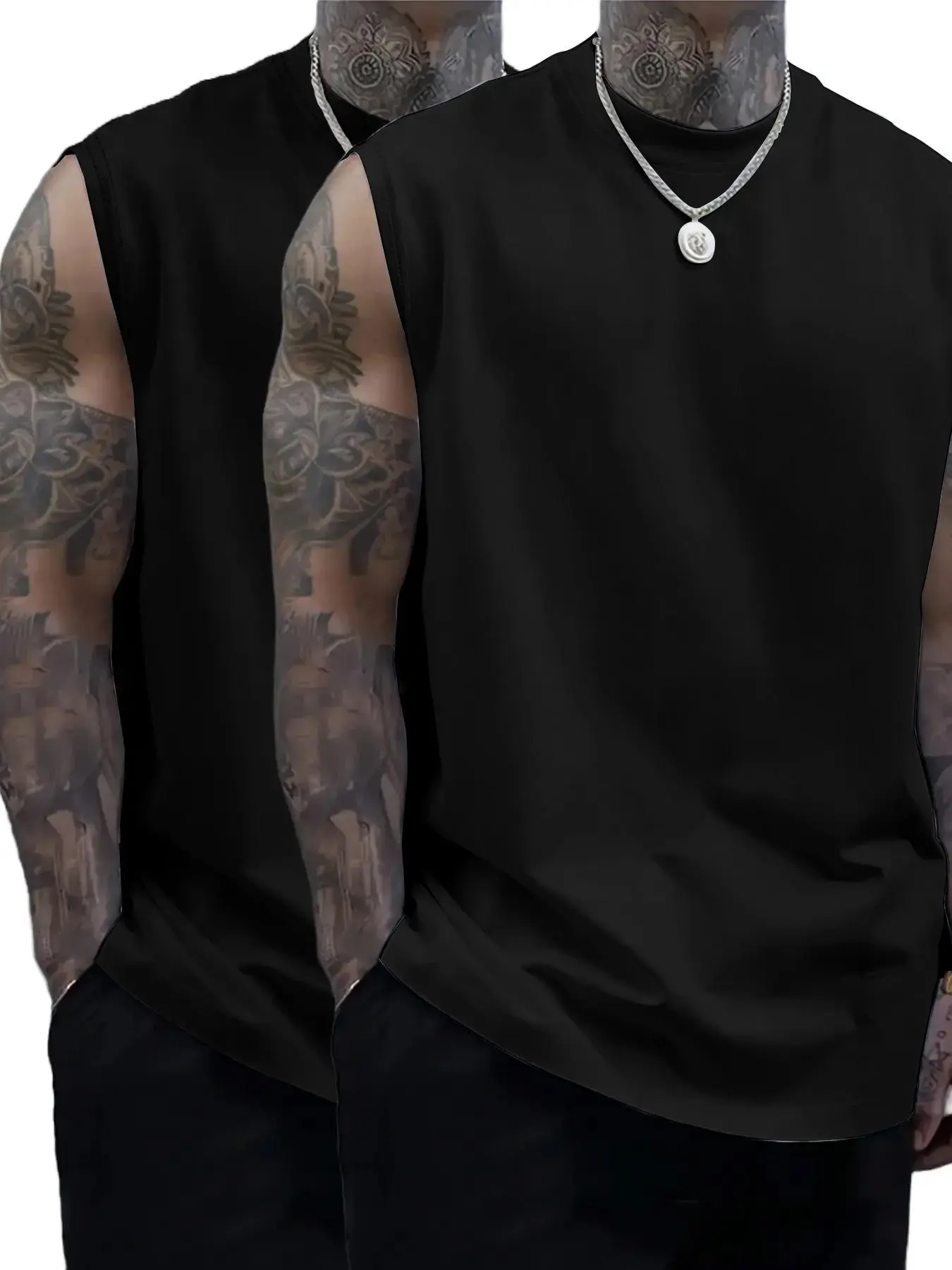 Men's Solid Color Round Neck Tank Top