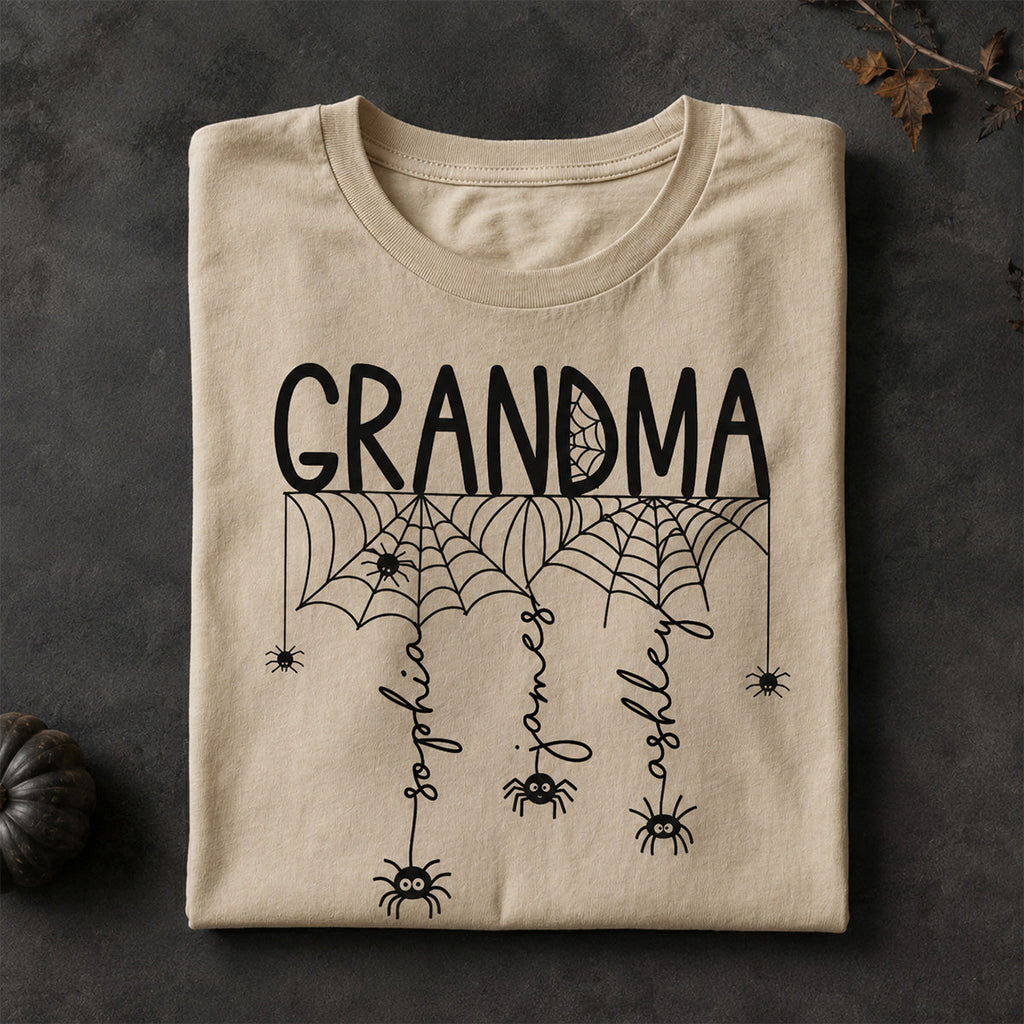 Halloween Grandma Mom Spooky Spiders - Personalized Shirt