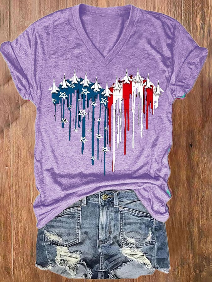 Women's Independence Day Design Printed T-Shirt