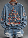 Women's Casual Christmas Print Long-Sleeved Sweatshirt