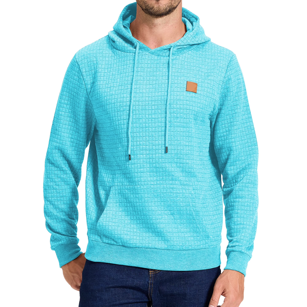 Men's Pullover Plaid Jacquard Hoodie