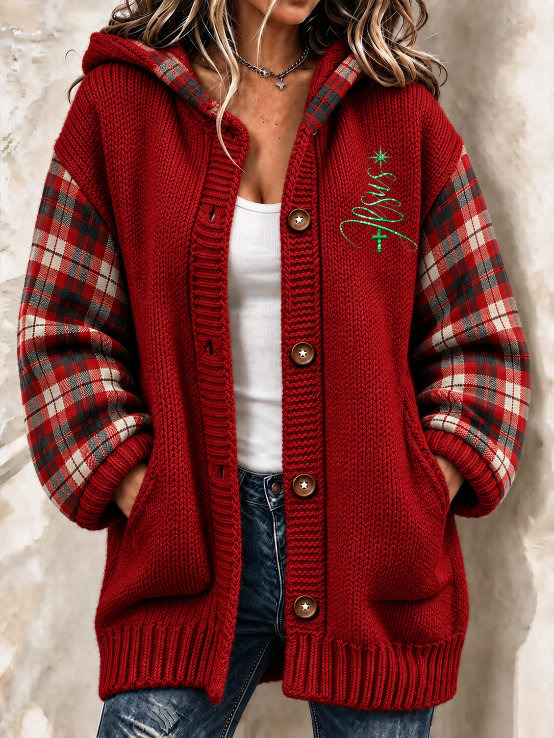Women'S Casual Christmas Knitted Cardigan