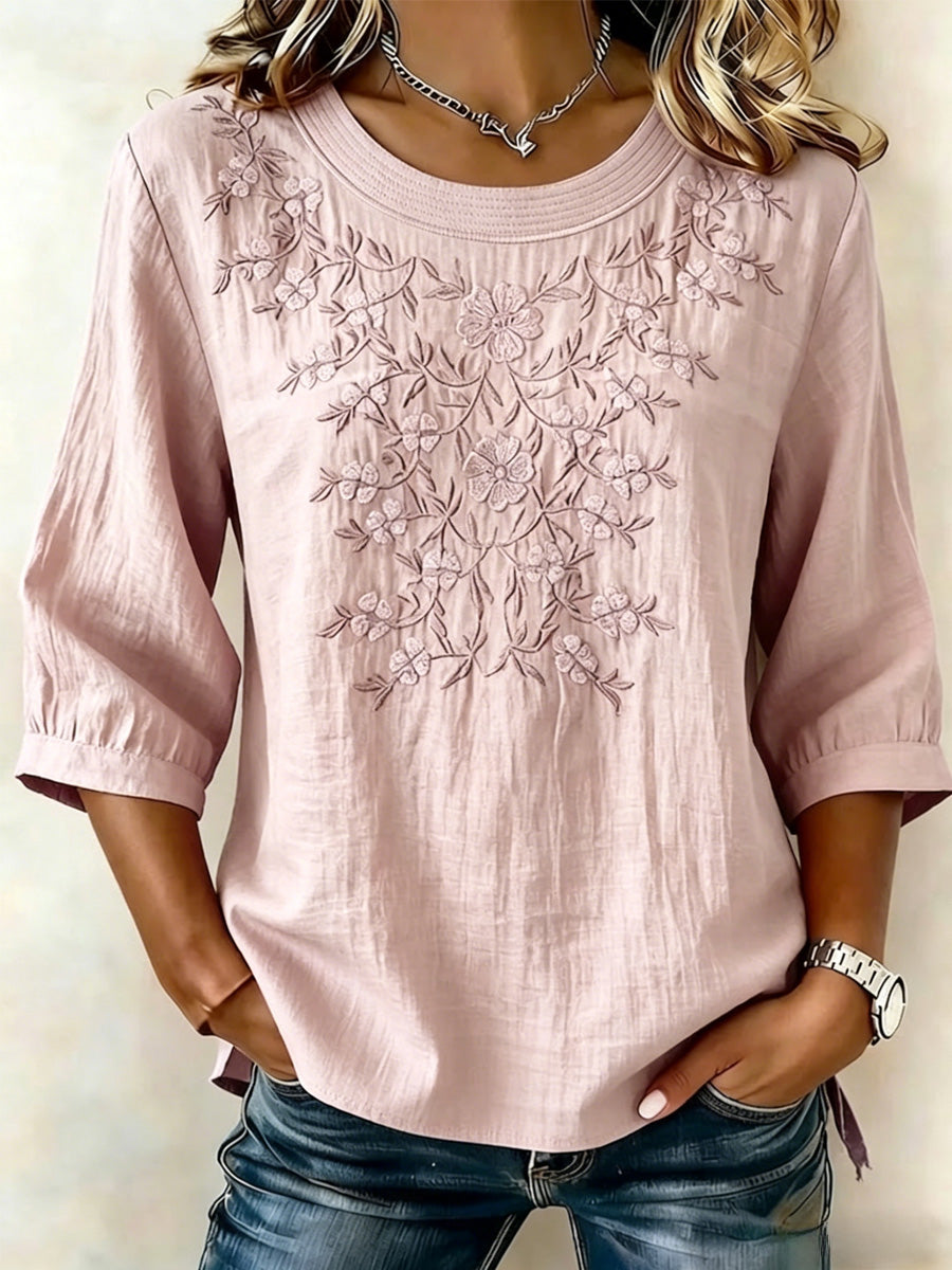 Women's Linen-Cotton Printed Tops