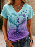 Women's Suicide Prevention Awareness Art Print Casual T-Shirt