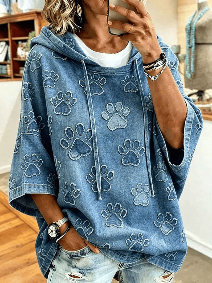 Women's Paw Printing Art Casual Top