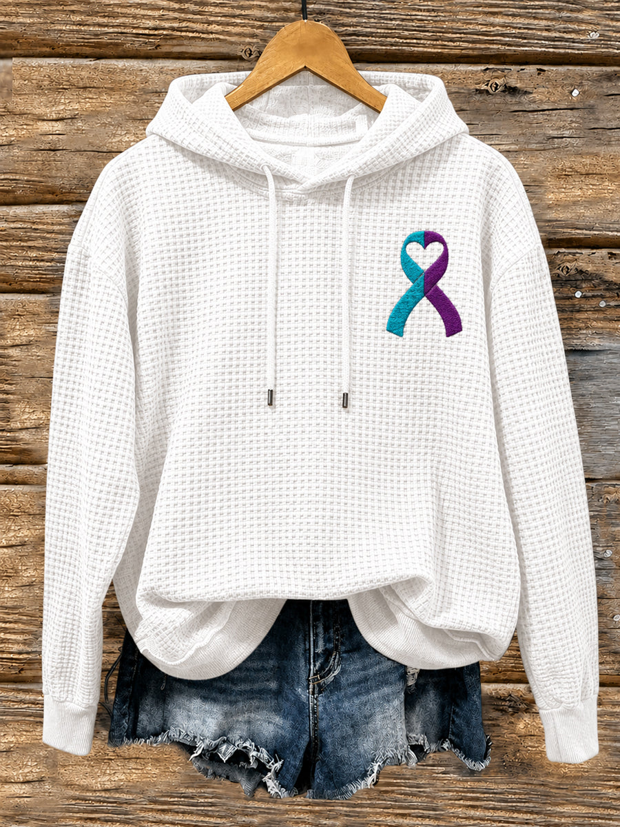 Women's Suicide Prevention Awareness Month Waffle-Knit Hoodie