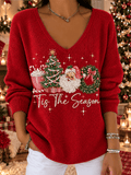 'Tis The Season ' - Christmas Comfortable V-Neck Sweatshirt