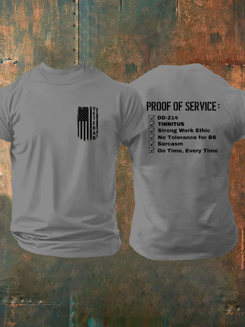 Veteran Proof Of Service Pattern100% Cotton T-Shirt