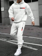 Men's Paris Letter Printed Hoodie and Drawstring Sweatpants Set Two-Piece Set