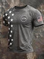 Men's Retro Biker "Route 66" Crew Neck Short-Sleeve T-Shirt