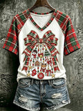 Women's Retro Christmas Print Top