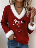 Women’S Casual Printed Patchwork Sweatshirt
