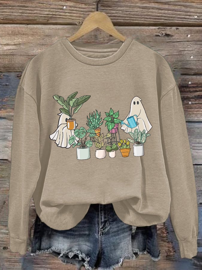 Women's Halloween Print Long Sleeve Sweatshirt