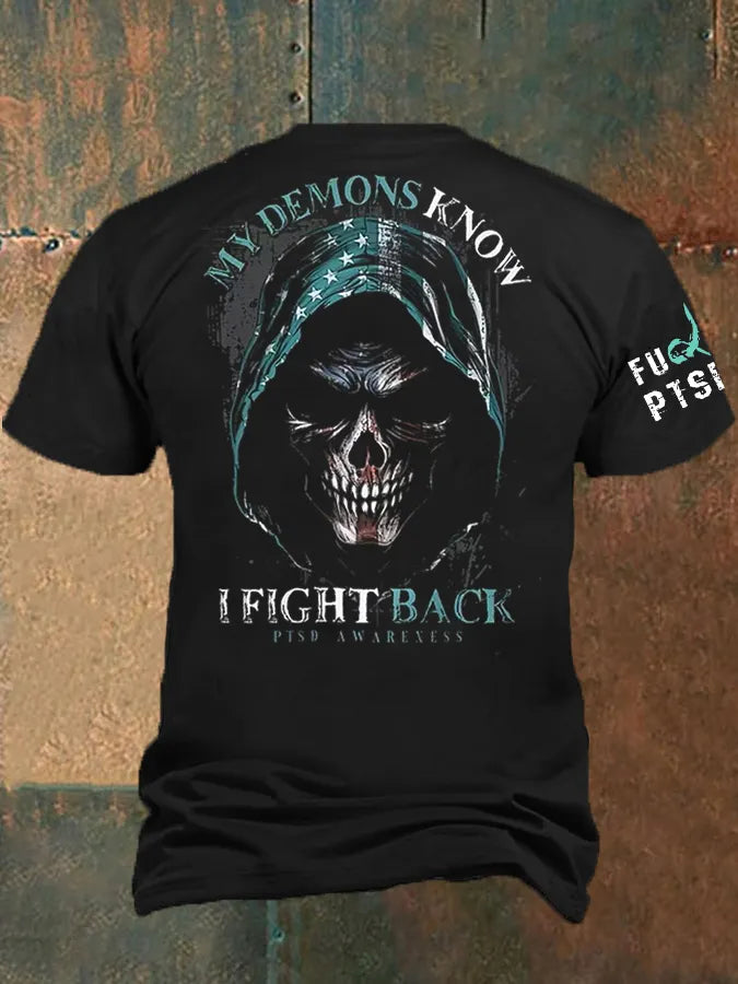 Men's PTSD Awareness Veteran Printed T-shirt