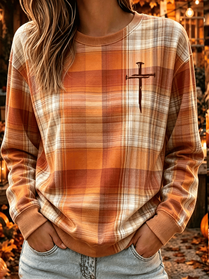 Women'S Faith Pattern Art Comfortable Round Neck Hoodie