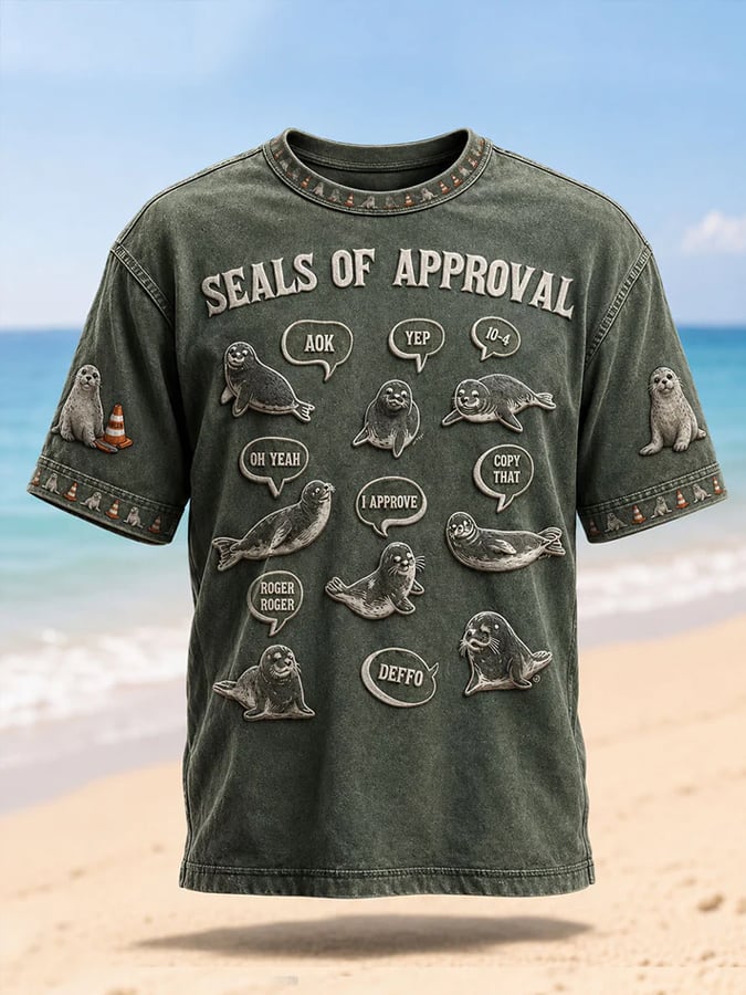 Men's Fun Neil Seal Print T-shirt