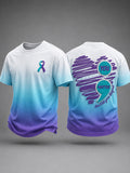 Men's Suicide Prevention Awareness Art Print Casual T-Shirt