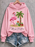 Women's Flamingo Christmas Print Casual Sweatshirt