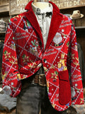 Men's Christmas Art Design Print Casual Coat