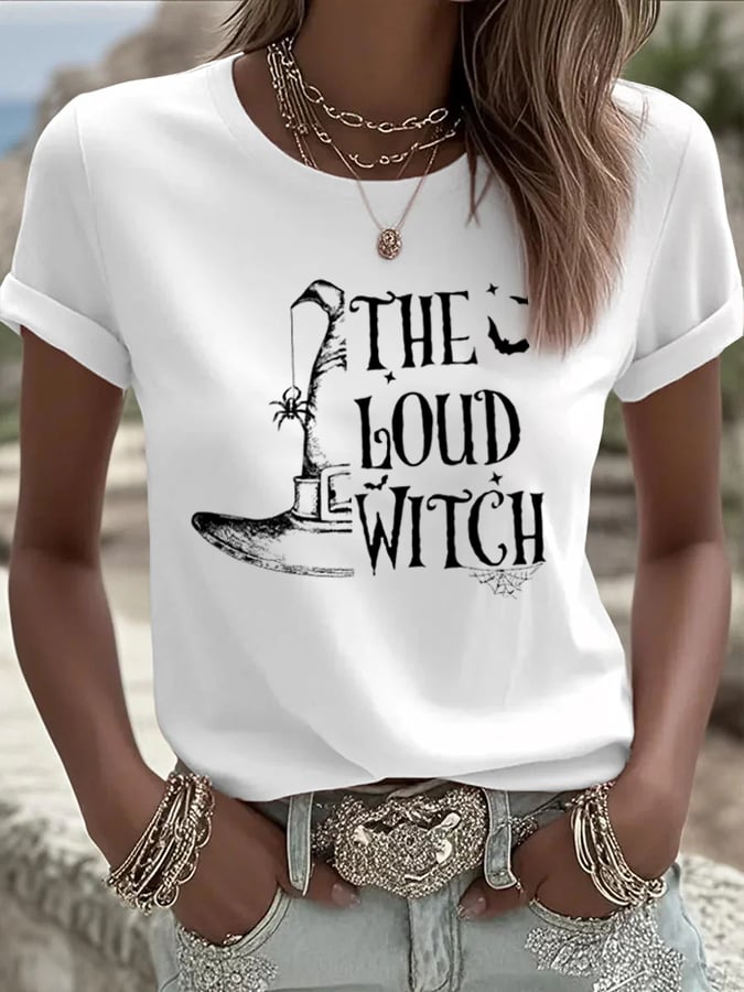 🔥Buy 2 Get 10% Off🔥Women's Funny Witch Print Casual T-shirt