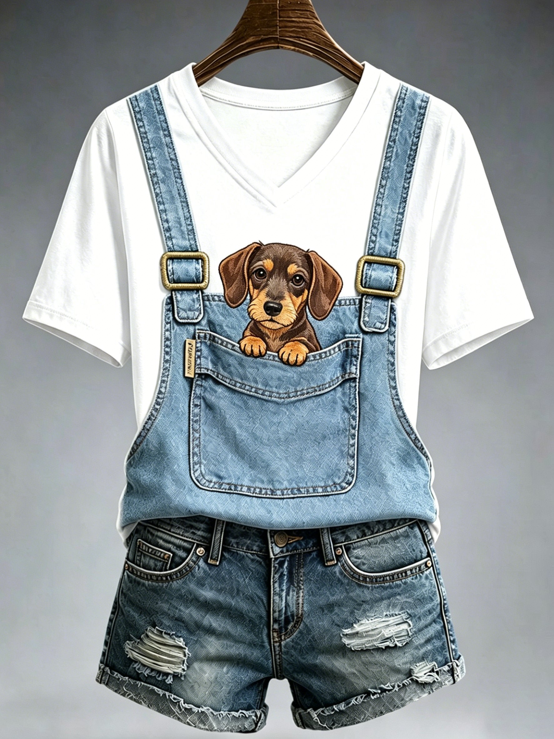 Women's Lovely Dachshund Print T-Shirt