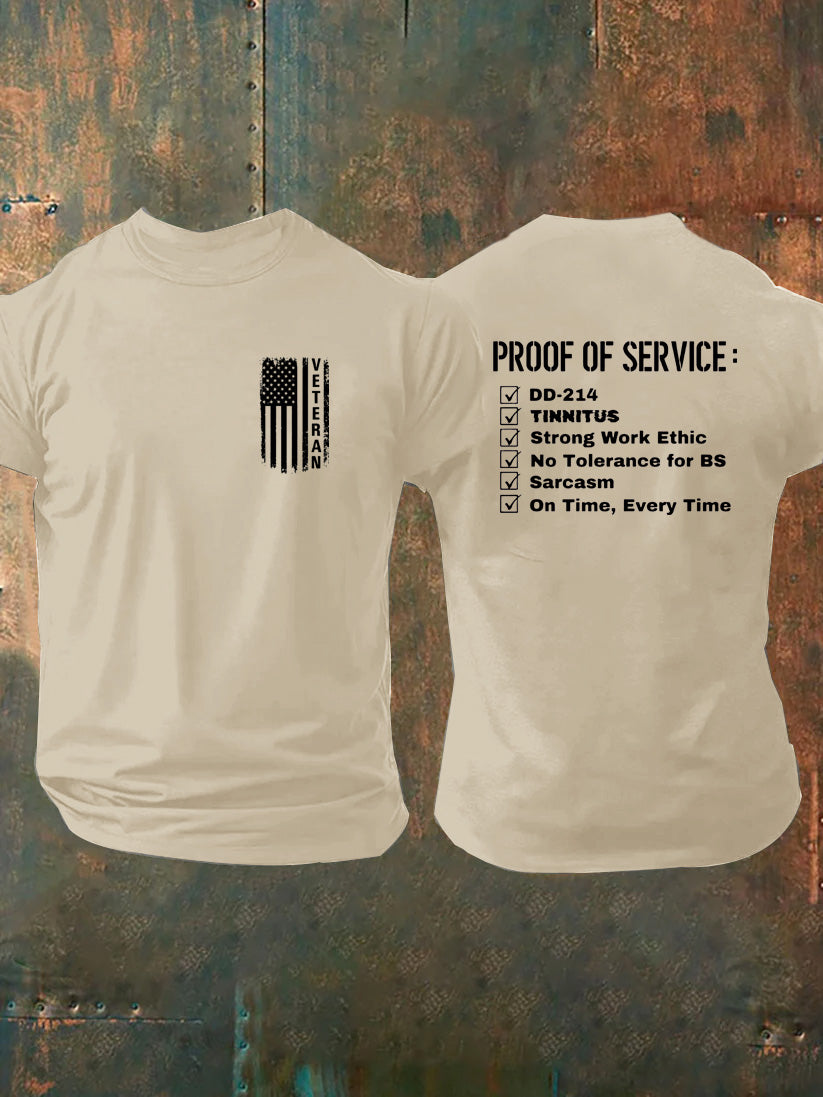 Veteran Proof Of Service Pattern100% Cotton T-Shirt