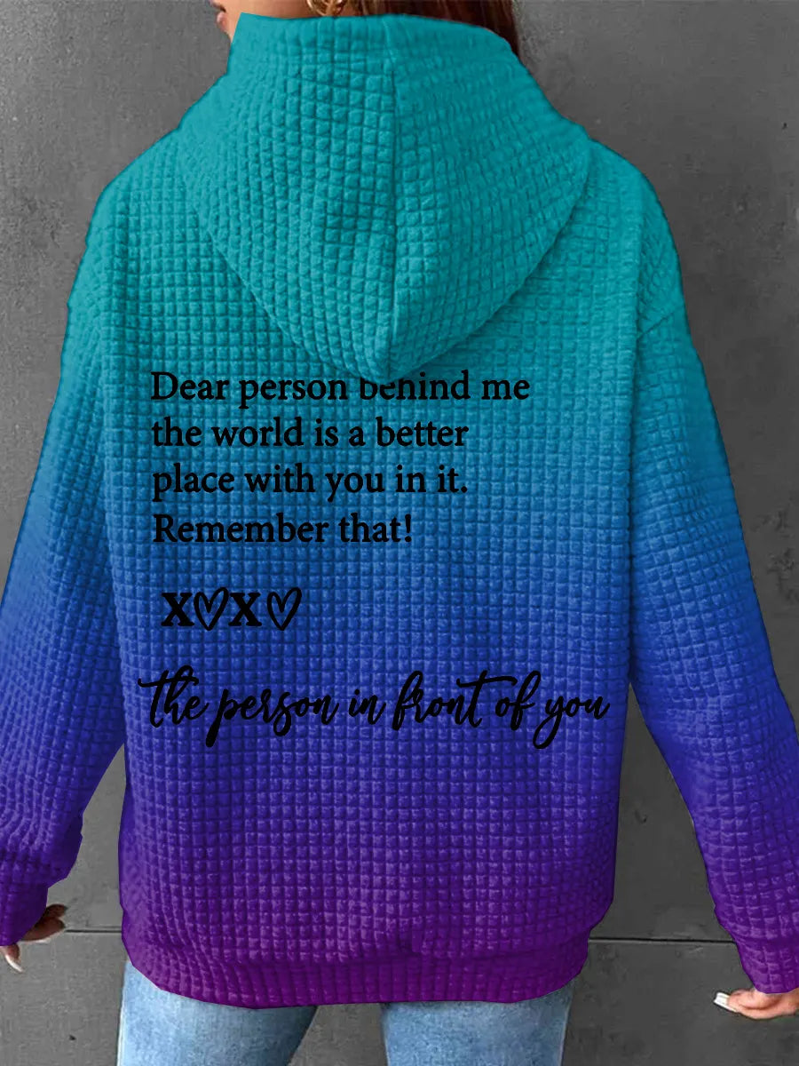 Women's Mental Health Suicide Awareness Month Printed Casual Hoodie