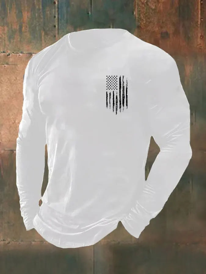 Men's Vintage Veterans Day Print Long Sleeve T-Shirt