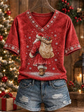 Women's Christmas Print Casual Top